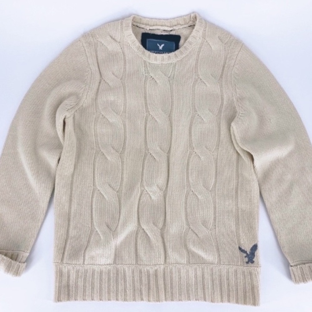 American Eagle Sweater Wool Cashmere Cable Knit XL